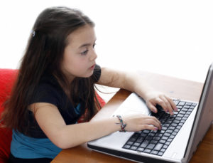 girl on computer